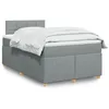 Image de vidaXL Sommier Ã  lattes de lit et matelas gris clair 120x190 cm tissu