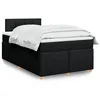 Image de vidaXL Sommier Ã  lattes de lit avec matelas noir 120x190 cm tissu