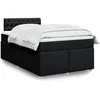 Image de vidaXL Sommier Ã  lattes de lit avec matelas noir 120x190 cm tissu