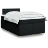 Image de vidaXL Sommier Ã  lattes de lit avec matelas noir 120x190 cm tissu