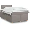 Image de vidaXL Sommier Ã  lattes de lit avec matelas taupe 120x190 cm tissu