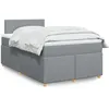 Image de vidaXL Sommier Ã  lattes de lit avec matelas Gris clair 120x200cm Tissu