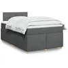 Image de vidaXL Sommier Ã  lattes de lit avec matelas Gris foncÃ© 120x200cm Tissu