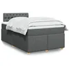 Image de vidaXL Sommier Ã  lattes de lit avec matelas Gris foncÃ© 120x200cm Tissu