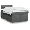 Image de vidaXL Sommier Ã  lattes de lit avec matelas Gris foncÃ© 120x200cm Tissu