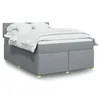 Image de vidaXL Sommier Ã  lattes de lit avec matelas Gris clair 140x190cm Tissu