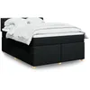 Image de vidaXL Sommier Ã  lattes de lit avec matelas Noir 140x190 cm Tissu