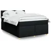 Image de vidaXL Sommier Ã  lattes de lit avec matelas Noir 140x200 cm Tissu