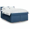Image de vidaXL Sommier Ã  lattes de lit avec matelas Bleu 140x200 cm Tissu
