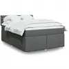 Image de vidaXL Sommier Ã  lattes de lit avec matelas Gris foncÃ© 140x200cm Tissu