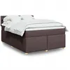 Image de vidaXL Sommier Ã  lattes de lit avec matelas Marron foncÃ© 140x200 cm