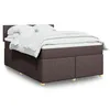 Image de vidaXL Sommier Ã  lattes de lit avec matelas Marron foncÃ© 160x200 cm