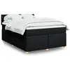 Image de vidaXL Sommier Ã  lattes de lit avec matelas Noir 160x200 cm Tissu