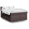 Image de vidaXL Sommier Ã  lattes de lit avec matelas Marron foncÃ© 160x200 cm