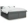 Image de vidaXL Sommier Ã  lattes de lit avec matelas Gris foncÃ© 180x200cm Tissu