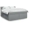 Image de vidaXL Sommier Ã  lattes de lit avec matelas Gris clair 180x200cm Tissu