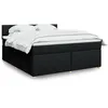 Image de vidaXL Sommier Ã  lattes de lit avec matelas Noir 180x200 cm Tissu