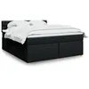 Image de vidaXL Sommier Ã  lattes de lit avec matelas Noir 180x200 cm Tissu