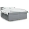 Image de vidaXL Sommier Ã  lattes de lit avec matelas Gris clair 200x200cm Tissu