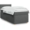 Image de vidaXL Sommier Ã  lattes de lit avec matelas gris foncÃ© simple tissu