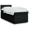 Image de vidaXL Sommier Ã  lattes de lit avec matelas noir simple tissu
