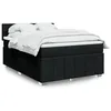 Image de vidaXL Sommier Ã  lattes de lit avec matelas Noir 140x190 cm Tissu