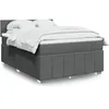 Image de vidaXL Sommier Ã  lattes de lit avec matelas Gris foncÃ© 140x190cm Tissu