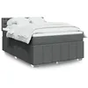 Image de vidaXL Sommier Ã  lattes de lit avec matelas Gris foncÃ© 140x190cm Tissu