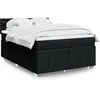 Image de vidaXL Sommier Ã  lattes de lit avec matelas Noir 140x190 cm Tissu