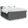 Image de vidaXL Sommier Ã  lattes de lit avec matelas Gris foncÃ© 180x200cm Tissu