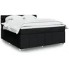 Image de vidaXL Sommier Ã  lattes de lit avec matelas Noir 180x200 cm Tissu