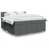 Image de vidaXL Sommier Ã  lattes de lit avec matelas Gris foncÃ© 200x200cm Tissu