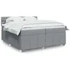 Image de vidaXL Sommier Ã  lattes de lit avec matelas Gris clair 200x200cm Tissu