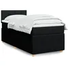 Image de vidaXL Sommier Ã  lattes de lit et matelas Noir 80x200 cm Tissu
