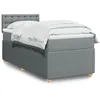 Image de vidaXL Sommier Ã  lattes de lit avec matelas gris clair 80x200 cm tissu