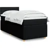 Image de vidaXL Sommier Ã  lattes de lit avec matelas Noir 90x190 cm Tissu