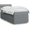 Image de vidaXL Sommier Ã  lattes de lit et matelas Gris clair 90x190 cm Tissu