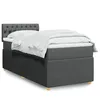 Image de vidaXL Sommier Ã  lattes de lit et matelas Gris foncÃ© 90x190 cm Tissu