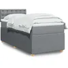 Image de vidaXL Sommier Ã  lattes de lit et matelas Gris clair 90x190 cm Tissu