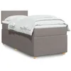 Image de vidaXL Sommier Ã  lattes de lit avec matelas Taupe 90x200 cm Tissu