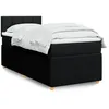 Image de vidaXL Sommier Ã  lattes de lit avec matelas Noir 90x200 cm Tissu