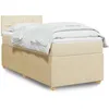 Image de vidaXL Sommier Ã  lattes de lit avec matelas CrÃ¨me 90x200 cm Tissu