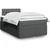 Image de vidaXL Sommier Ã  lattes de lit avec matelas gris foncÃ© 120x190cm tissu