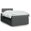 Image de vidaXL Sommier Ã  lattes de lit avec matelas gris foncÃ© 120x190cm tissu