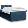 Image de vidaXL Sommier Ã  lattes de lit avec matelas Bleu 120x200 cm Tissu