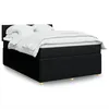 Image de vidaXL Sommier Ã  lattes de lit avec matelas Noir 140x190 cm Tissu