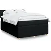Image de vidaXL Sommier Ã  lattes de lit avec matelas Noir 140x190 cm Tissu