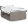 Image de vidaXL Sommier Ã  lattes de lit avec matelas Taupe 140x200 cm Tissu