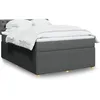 Image de vidaXL Sommier Ã  lattes de lit avec matelas Gris foncÃ© 140x200cm Tissu