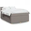 Image de vidaXL Sommier Ã  lattes de lit avec matelas Taupe 140x200 cm Tissu